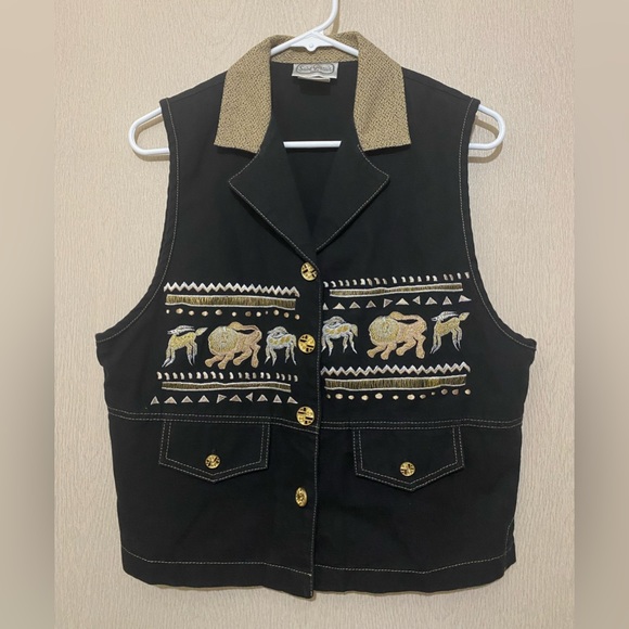 Saint Germain Paris Tops - Saint Germain Paris Vintage Black Animal Vest